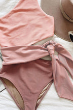 One-Shoulder Swimsuit with Bow Detail
