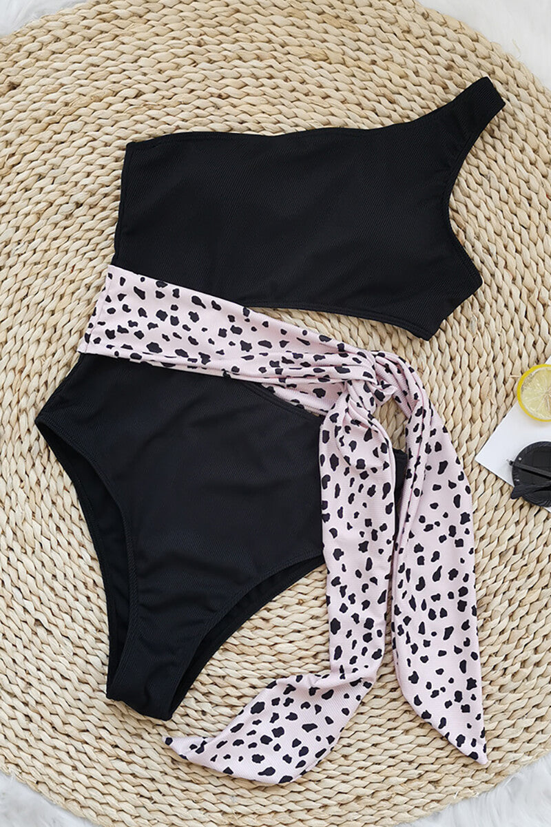 One-Shoulder Swimsuit with Bow Detail
