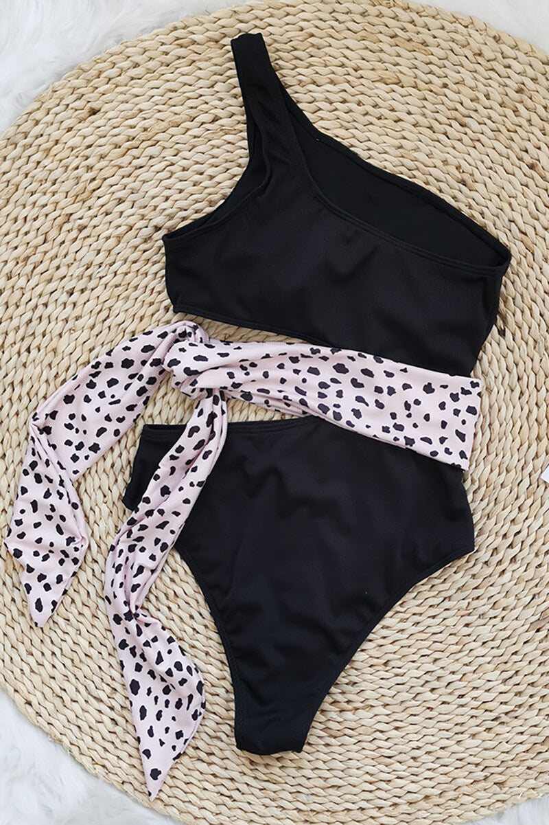 One-Shoulder Swimsuit with Bow Detail