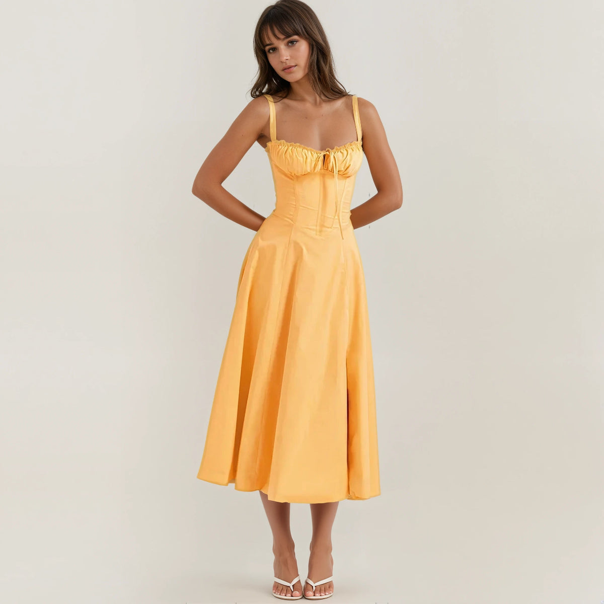 Catherine Corset Cute Party Midi Dress