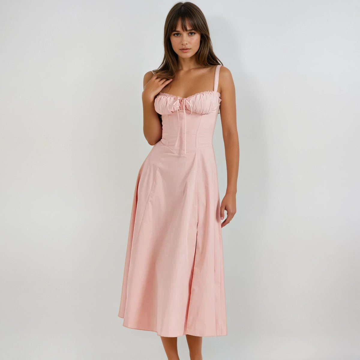 Catherine Corset Cute Party Midi Dress