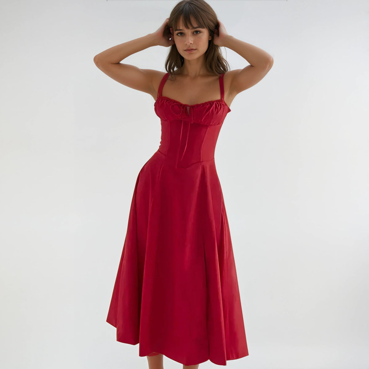 Catherine Corset Cute Party Midi Dress