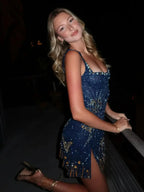 Butterfly Sequin Party Mini Dress