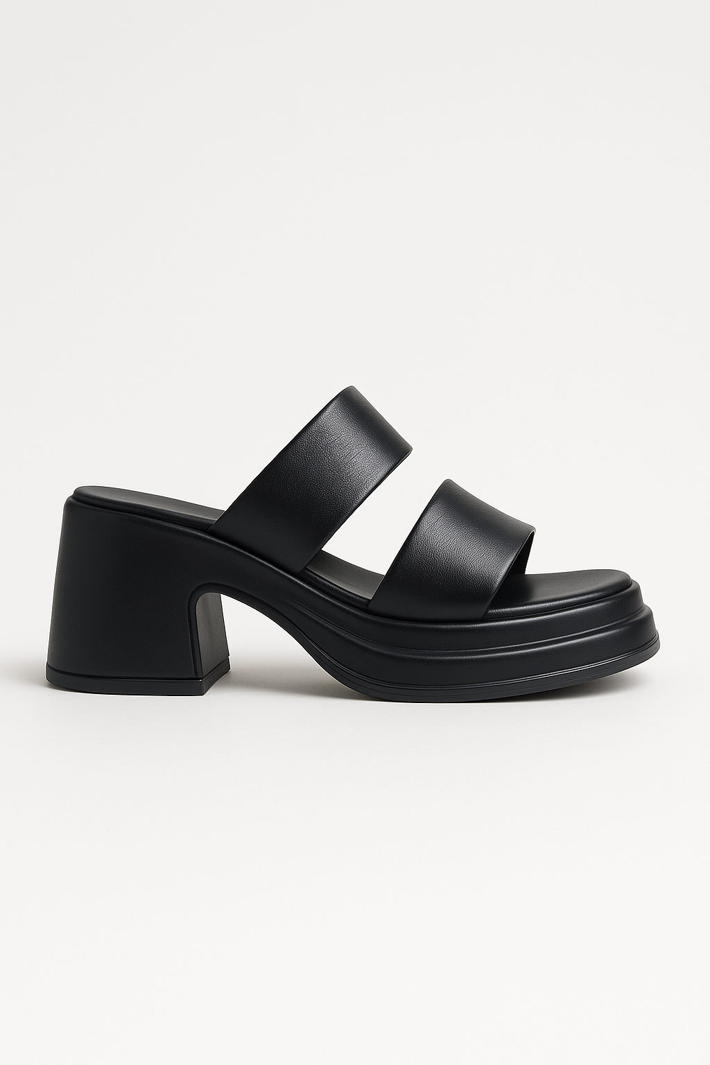Calf Leather Sandals – Chunky High Heel