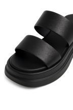 Calf Leather Sandals – Chunky High Heel