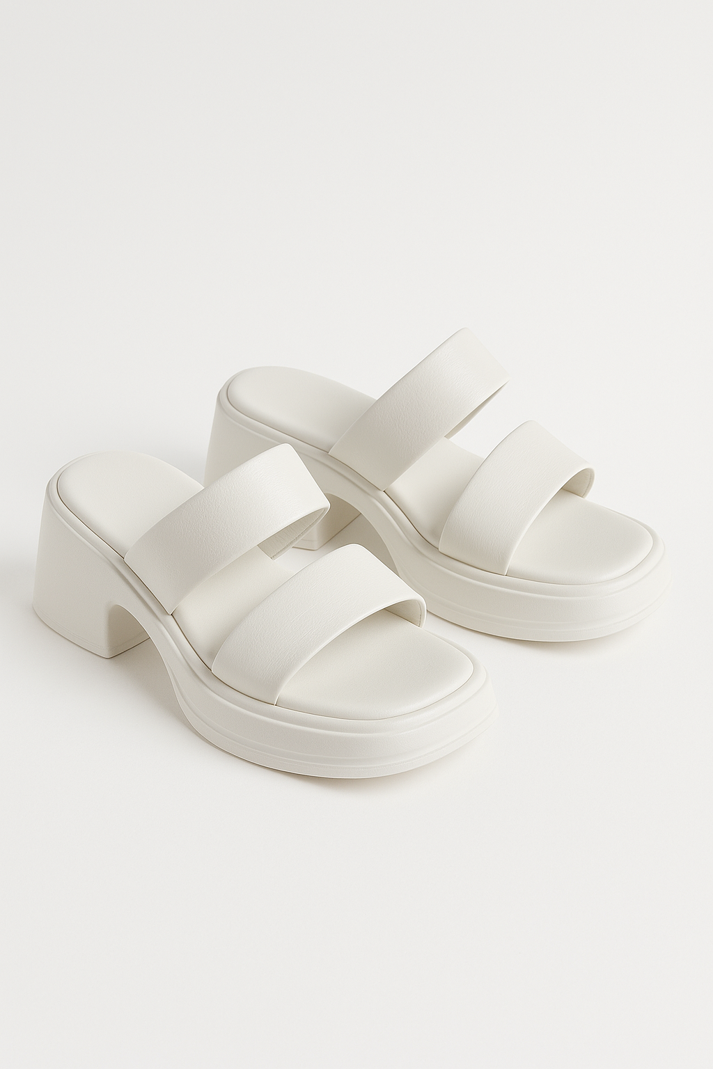 Calf Leather Sandals – Chunky High Heel