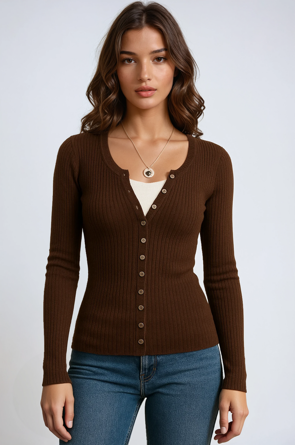 Slim Fit Long Sleeve Knit Top
