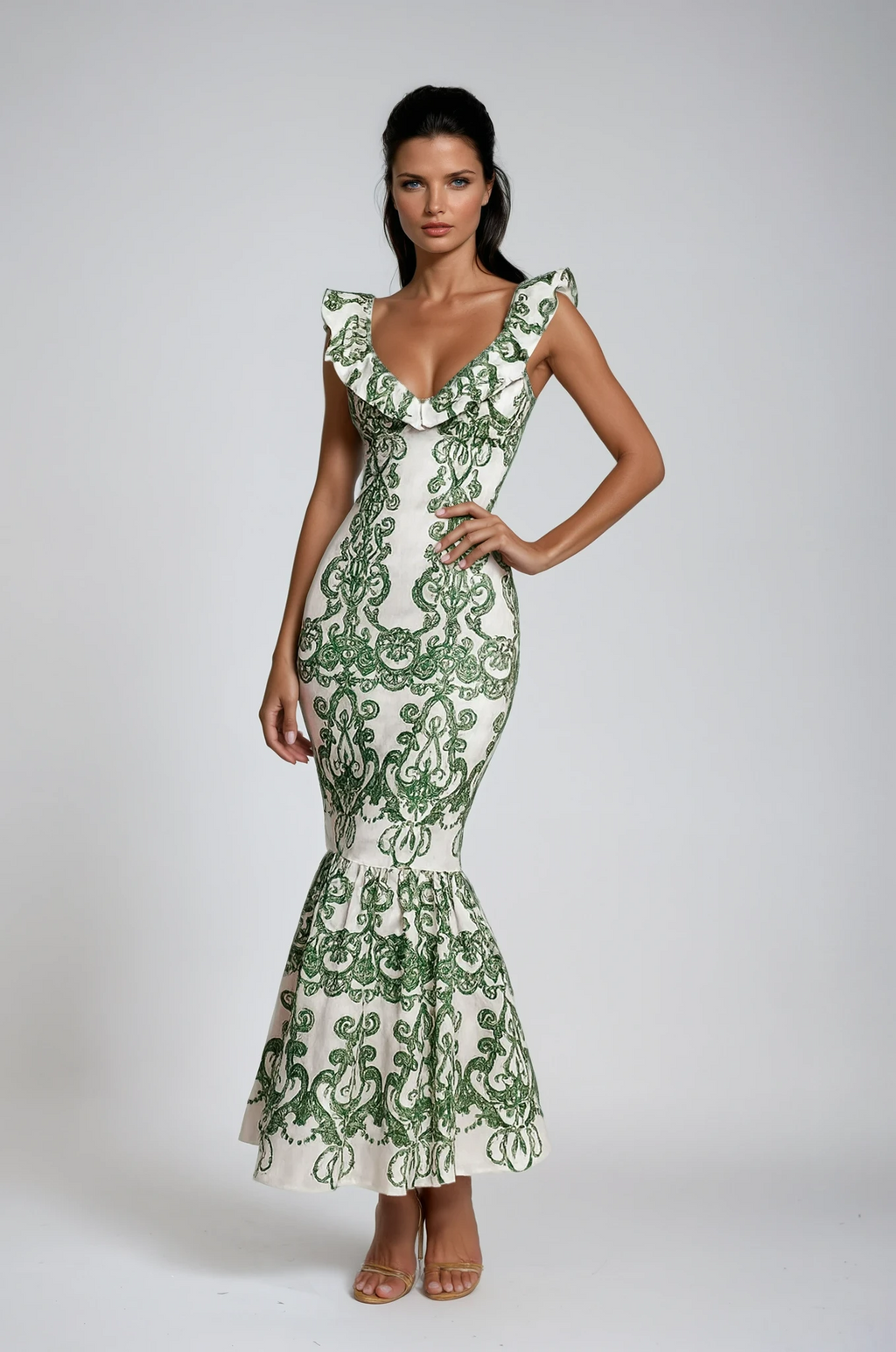 Sorrento Embroidered Cotton Summer Party Maxi Dress