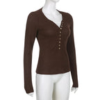 Slim Fit Long Sleeve Knit Top