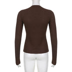 Slim Fit Long Sleeve Knit Top