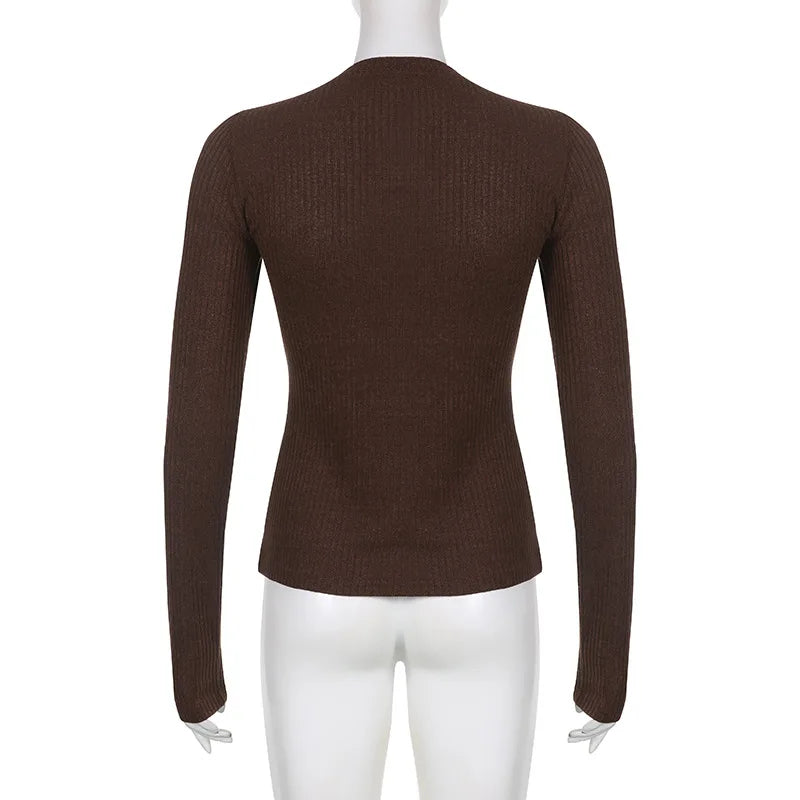 Slim Fit Long Sleeve Knit Top