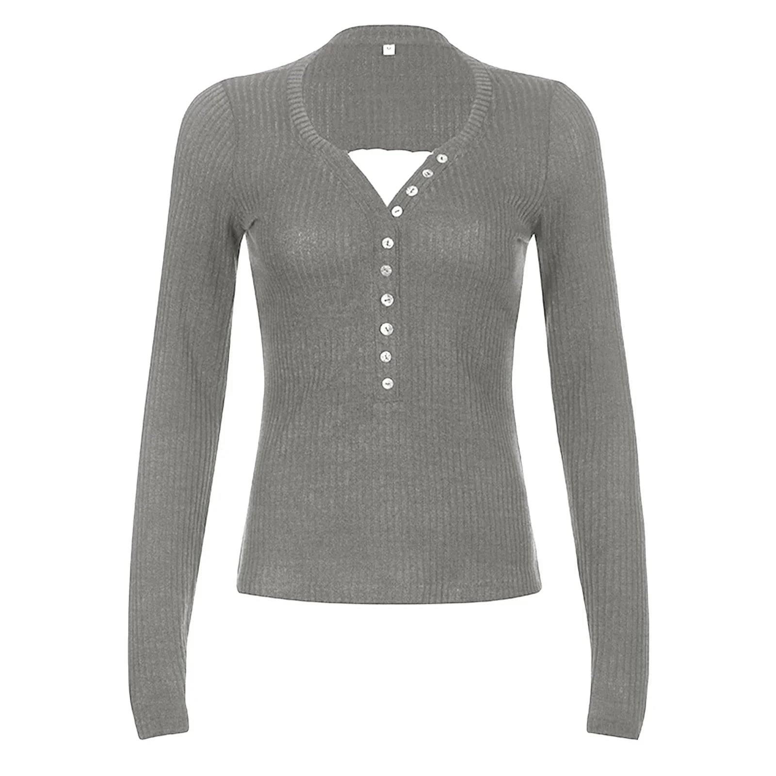 Slim Fit Long Sleeve Knit Top