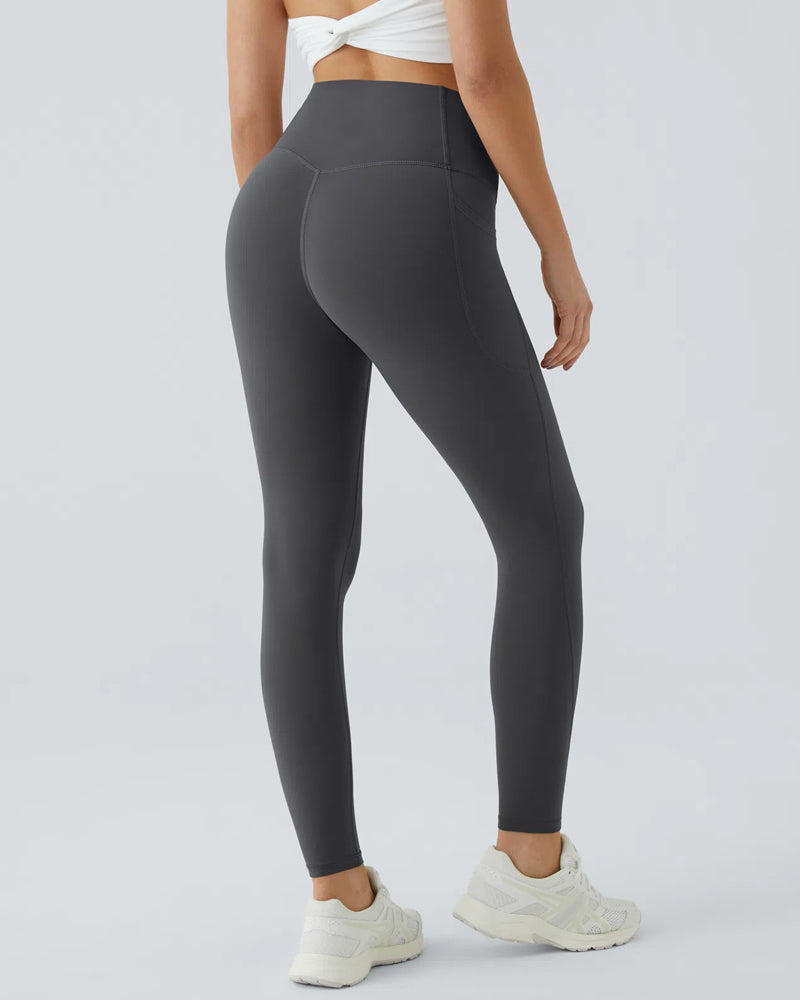 Butt Lifting Tummy Control Side Pocket High Waisted Shaping Training Leggings
