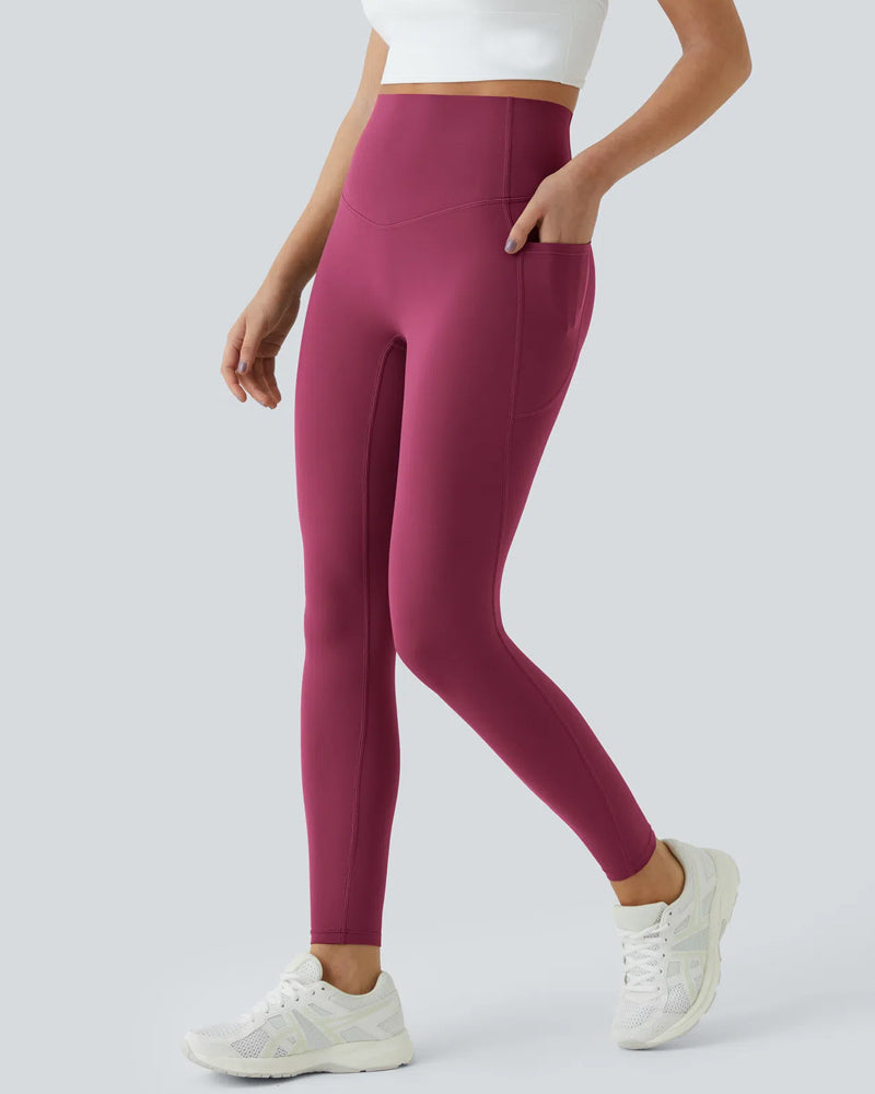 Butt Lifting Tummy Control Side Pocket High Waisted Shaping Training Leggings