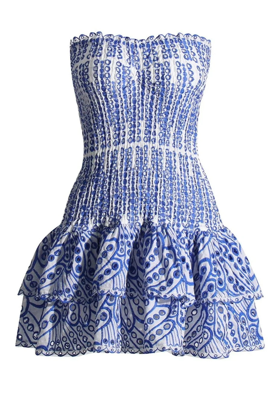 Dolce Amalfi Blue Summer Mini Dress