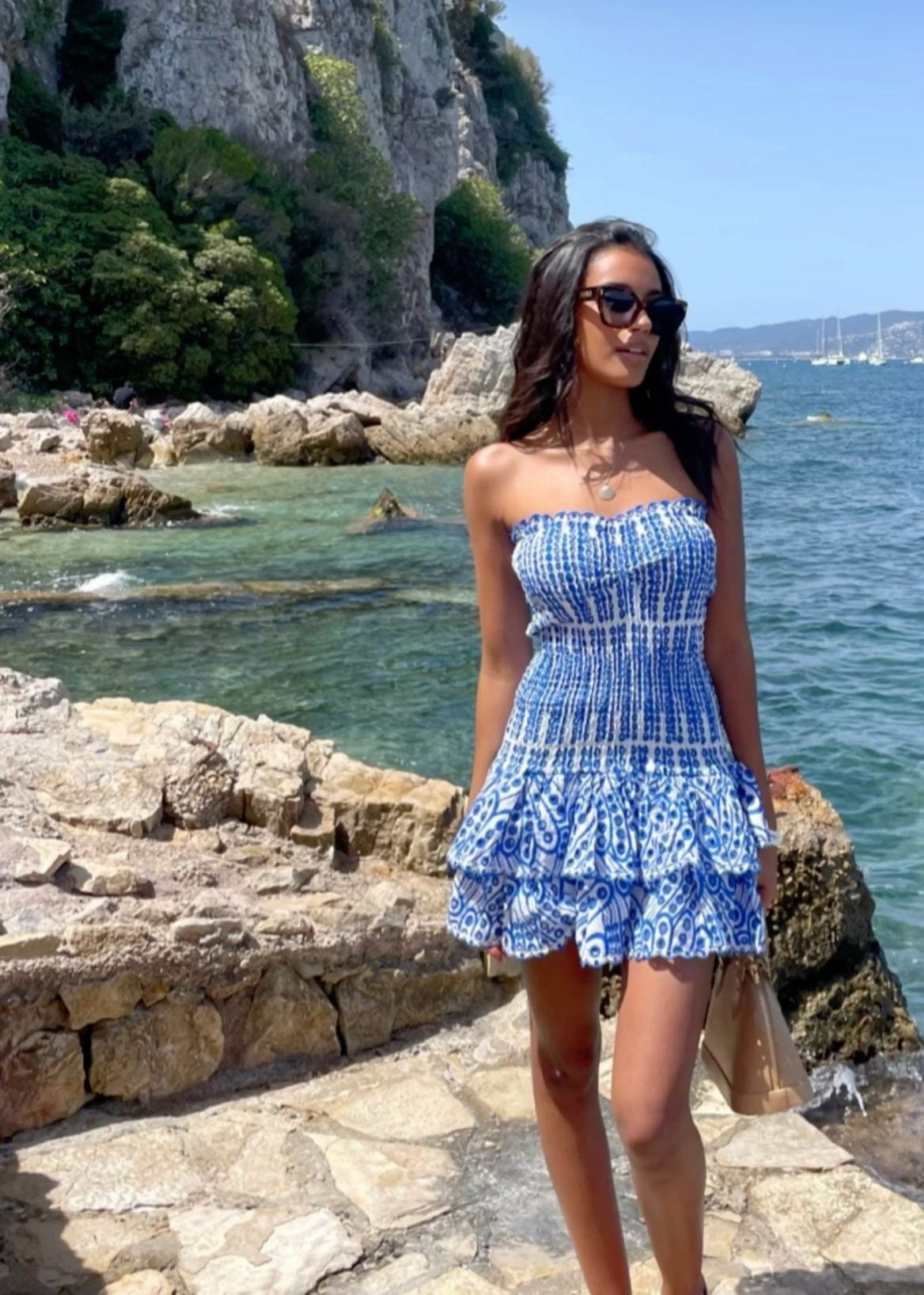 Dolce Amalfi Blue Summer Mini Dress