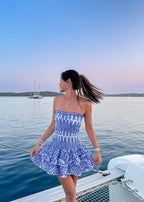 Dolce Amalfi Blue Summer Mini Dress