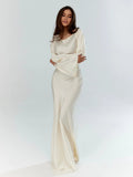 Elegant Wedding Guest Long Sleeve Maxi Dress