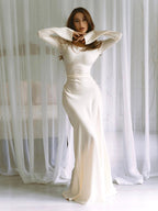 Elegant Wedding Guest Long Sleeve Maxi Dress