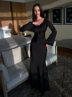 Elegant Wedding Guest Long Sleeve Maxi Dress