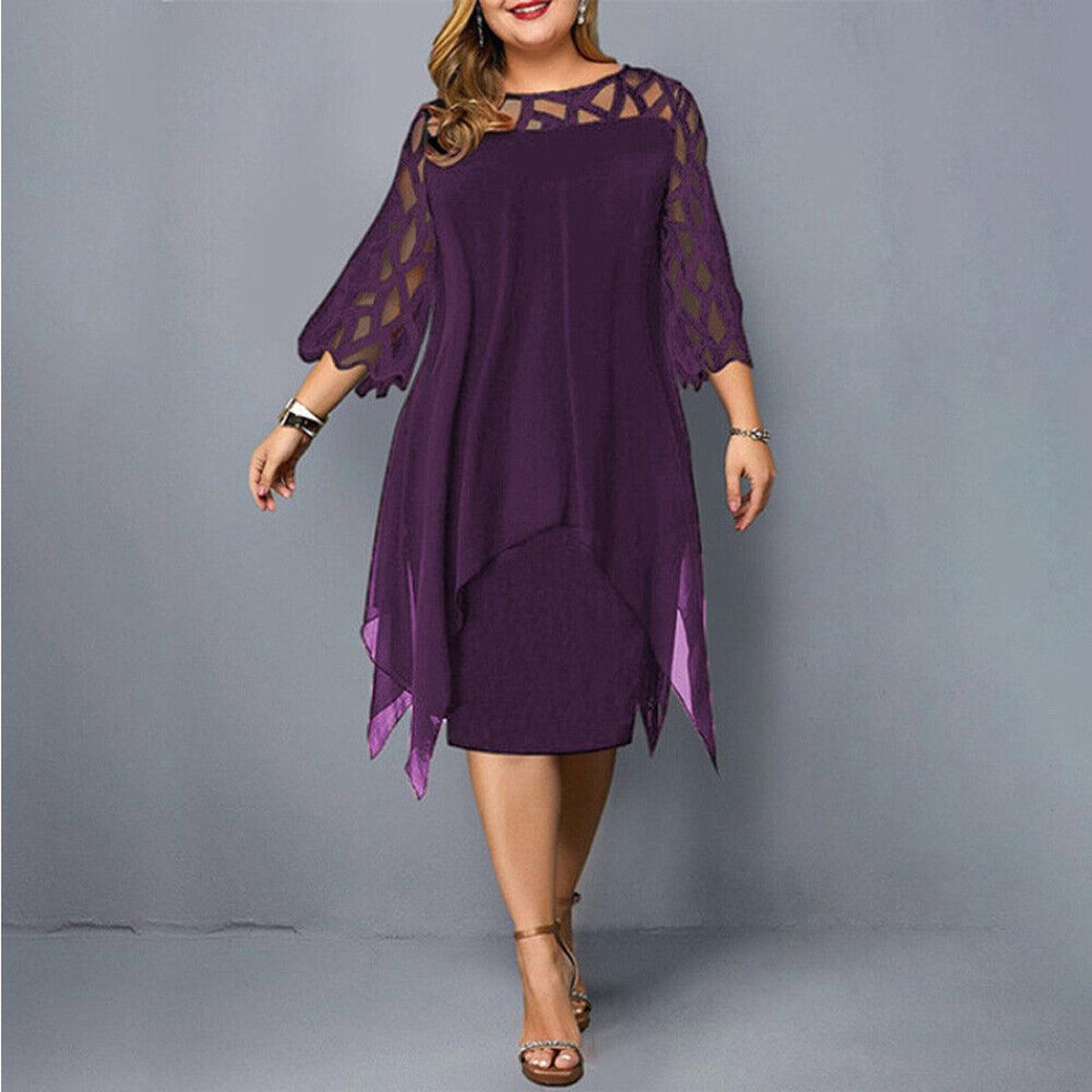 Evening Event Cocktail Plus Size Midi Dress