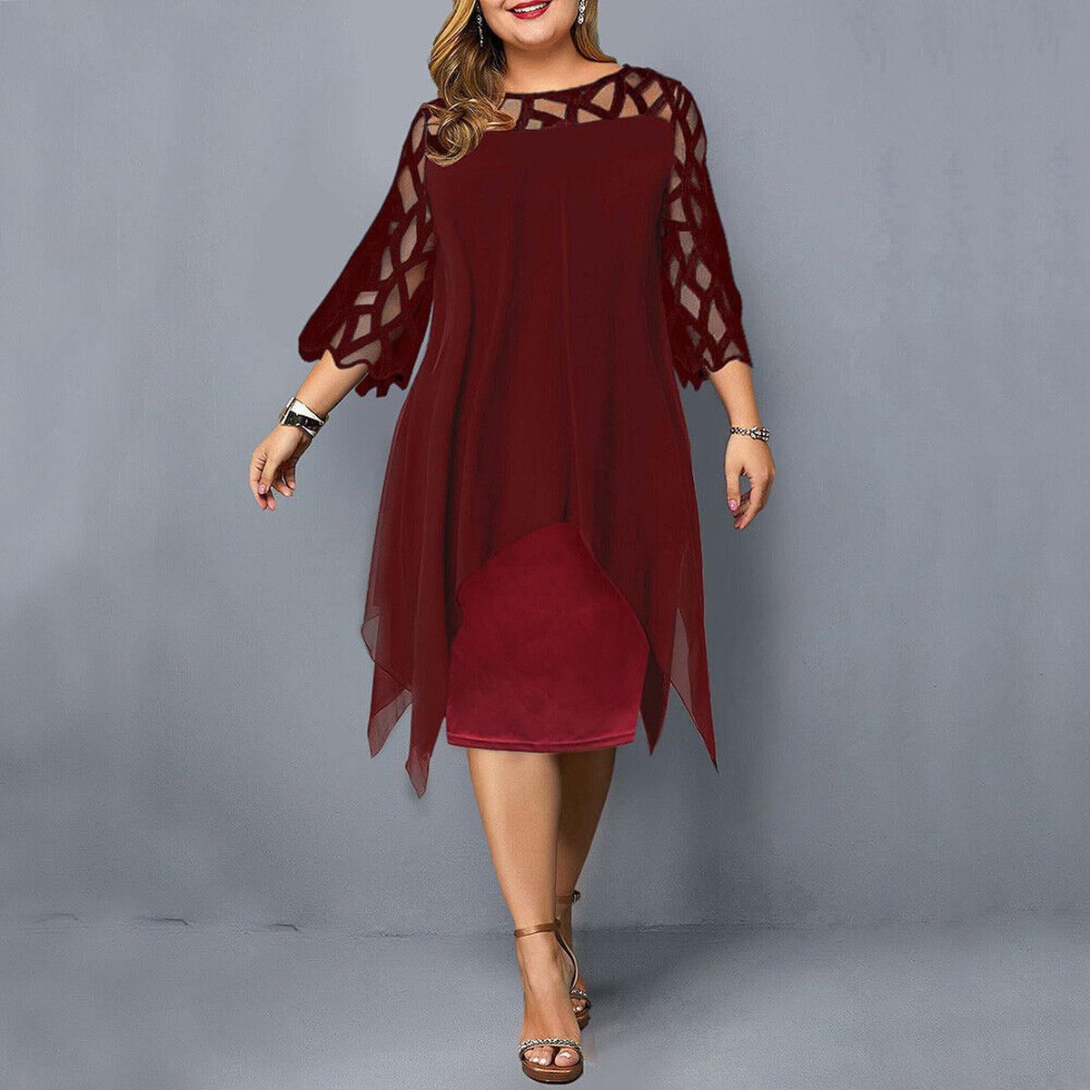 Evening Event Cocktail Plus Size Midi Dress