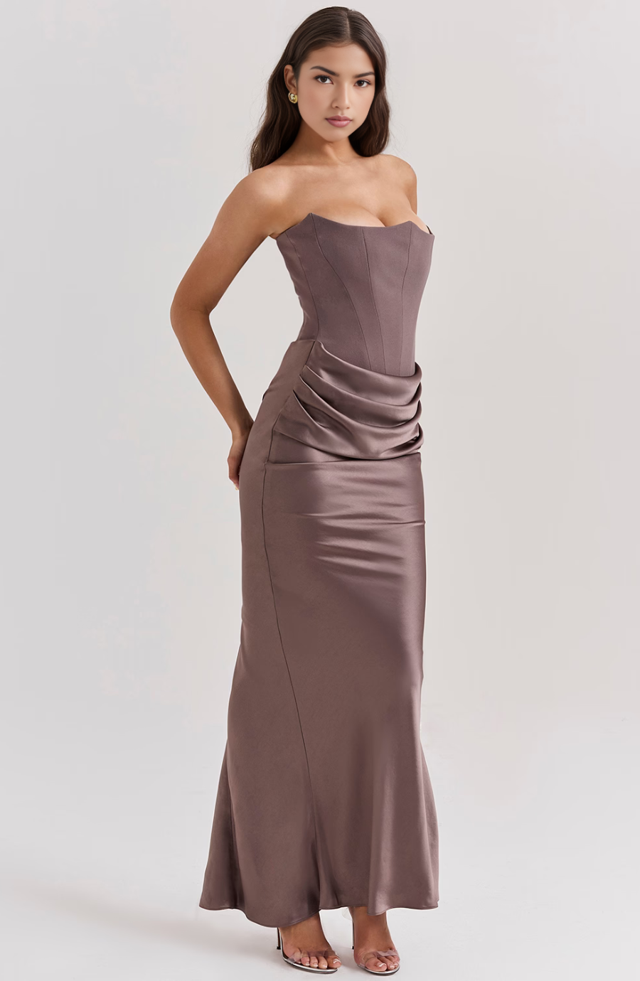 Mia Strapless Corset Maxi Dress