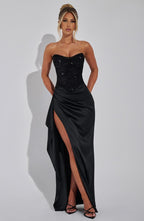Emrielle Beaded Corset Evening Grown Maxi Dress