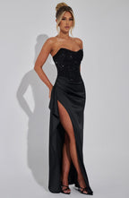 Emrielle Beaded Corset Evening Grown Maxi Dress