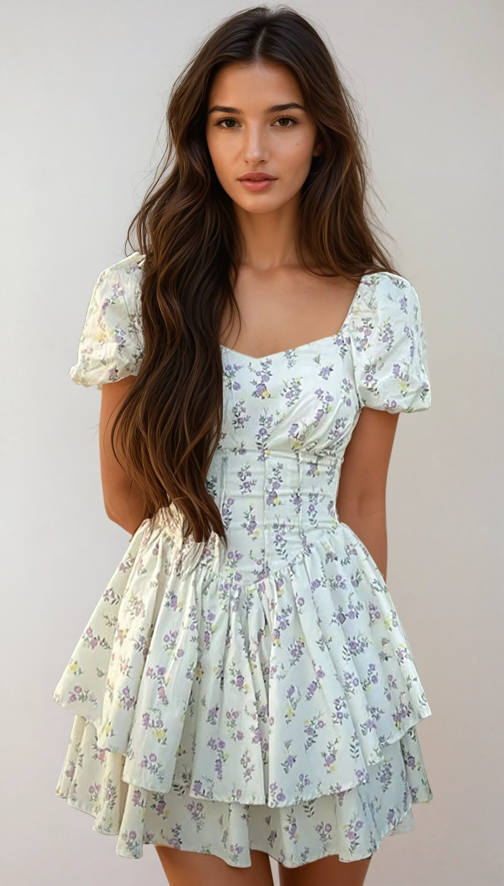 Summer Floral Corset Mini Dress
