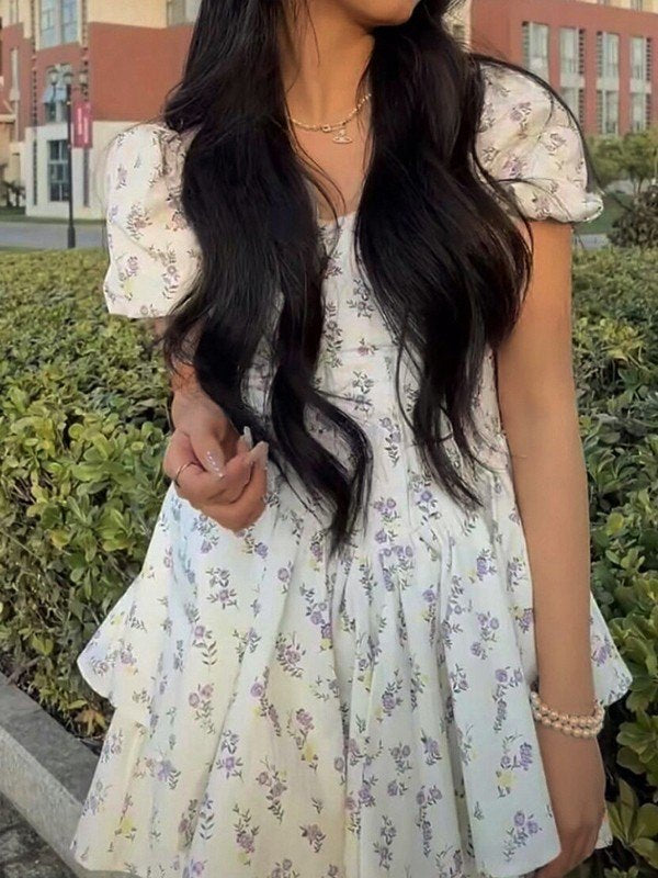 Summer Floral Corset Mini Dress
