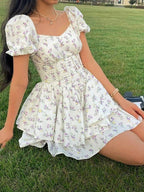 Summer Floral Corset Mini Dress