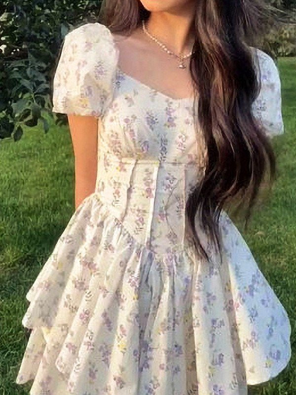 Summer Floral Corset Mini Dress