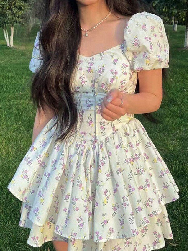 Summer Floral Corset Mini Dress