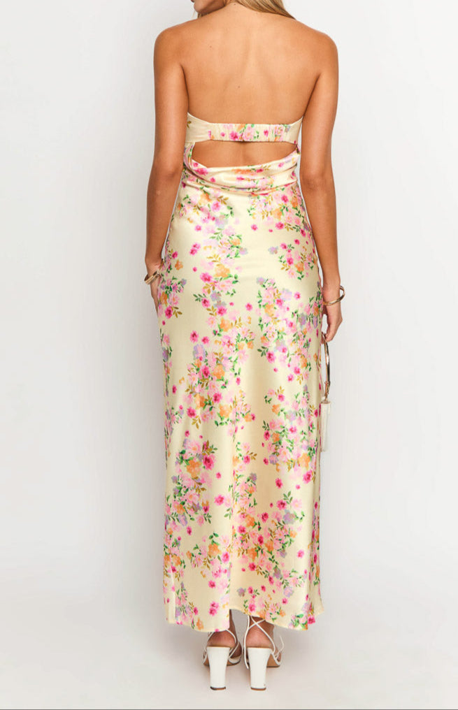 Yellow Summer Bloom Maxi Dress