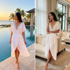 Women's Flattering Fit V-Neck Midi Dress