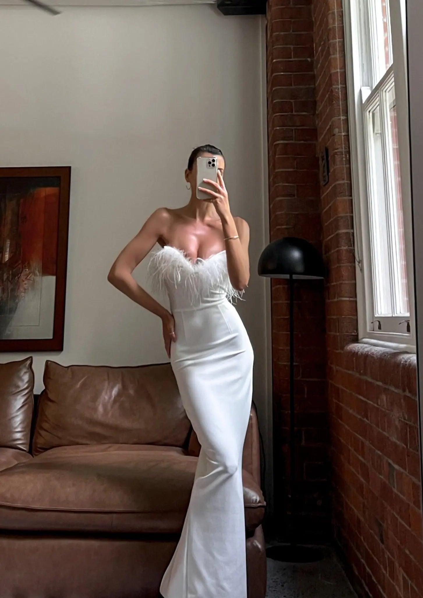 White Evening Wedding guest Maxi dress