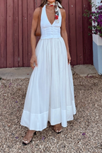 Elegant White Summer Party Dress