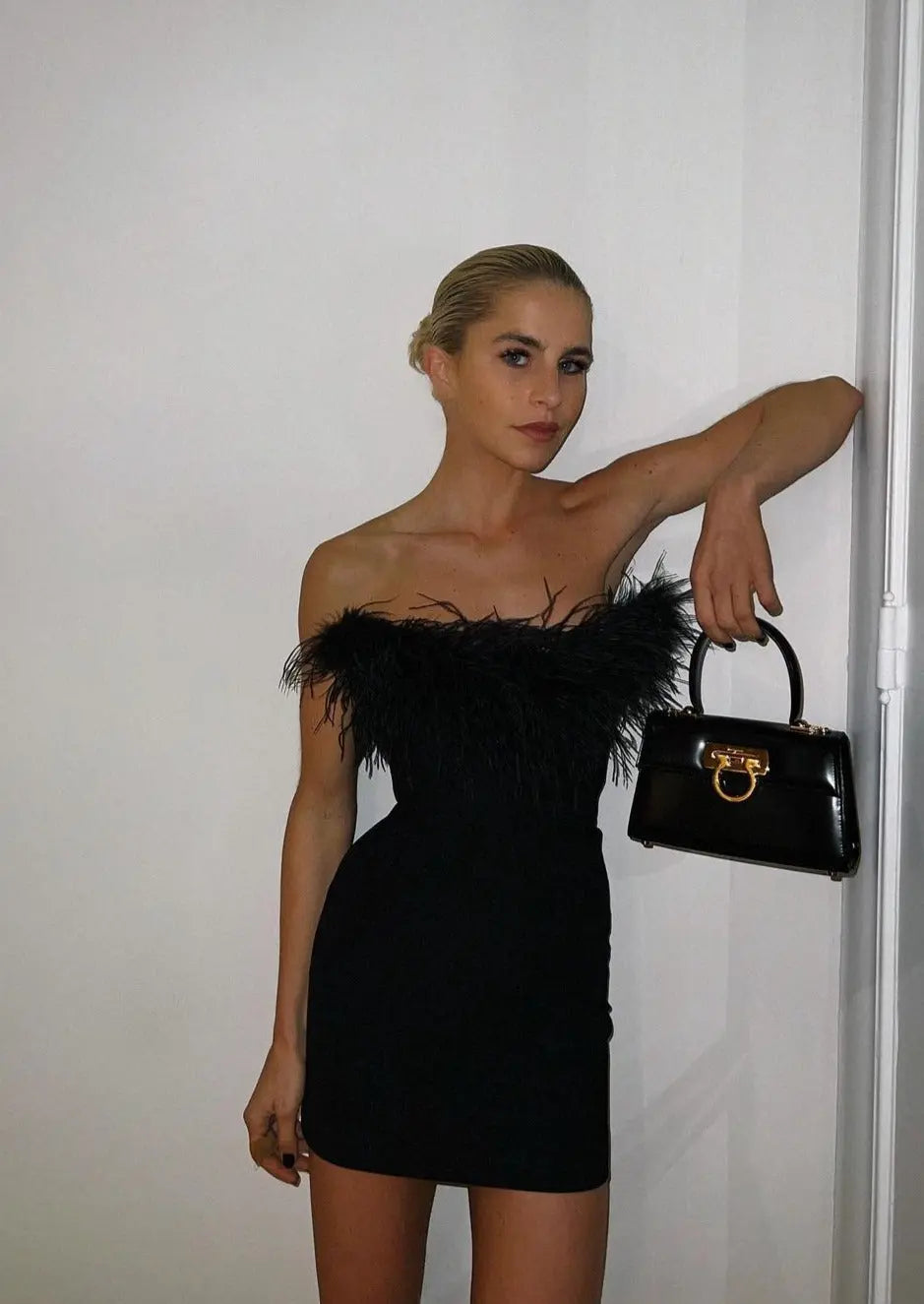 Black Elegant Party Mini Dress