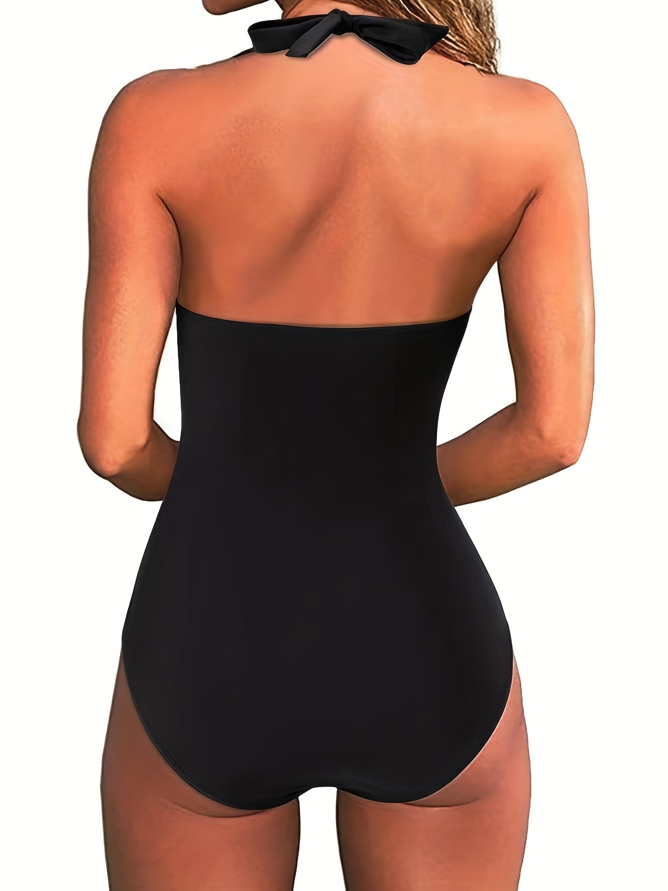 V-Neck Halter Neck Backless Swimsuit