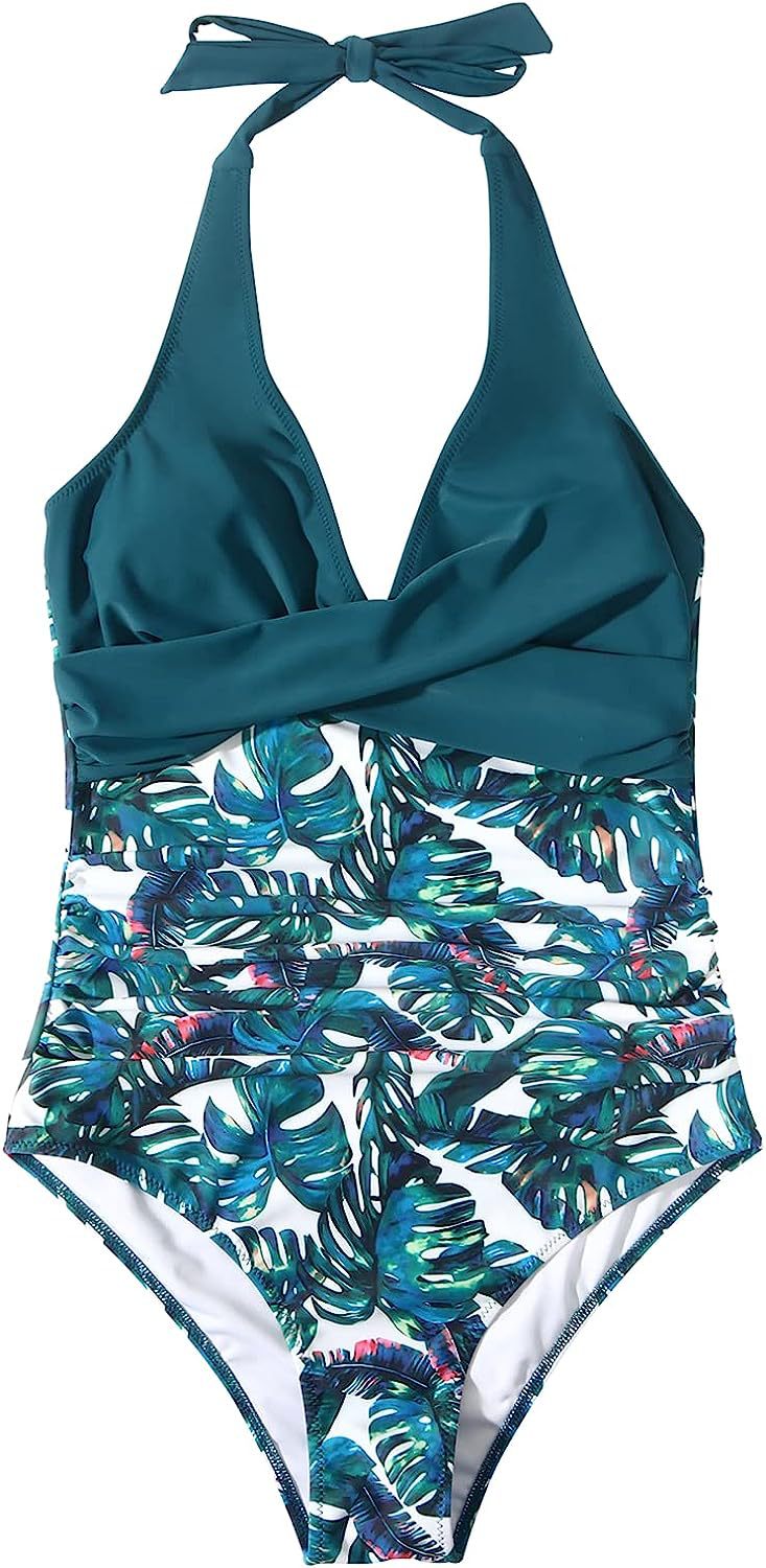 V-Neck Halter Neck Backless Swimsuit