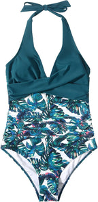 V-Neck Halter Neck Backless Swimsuit