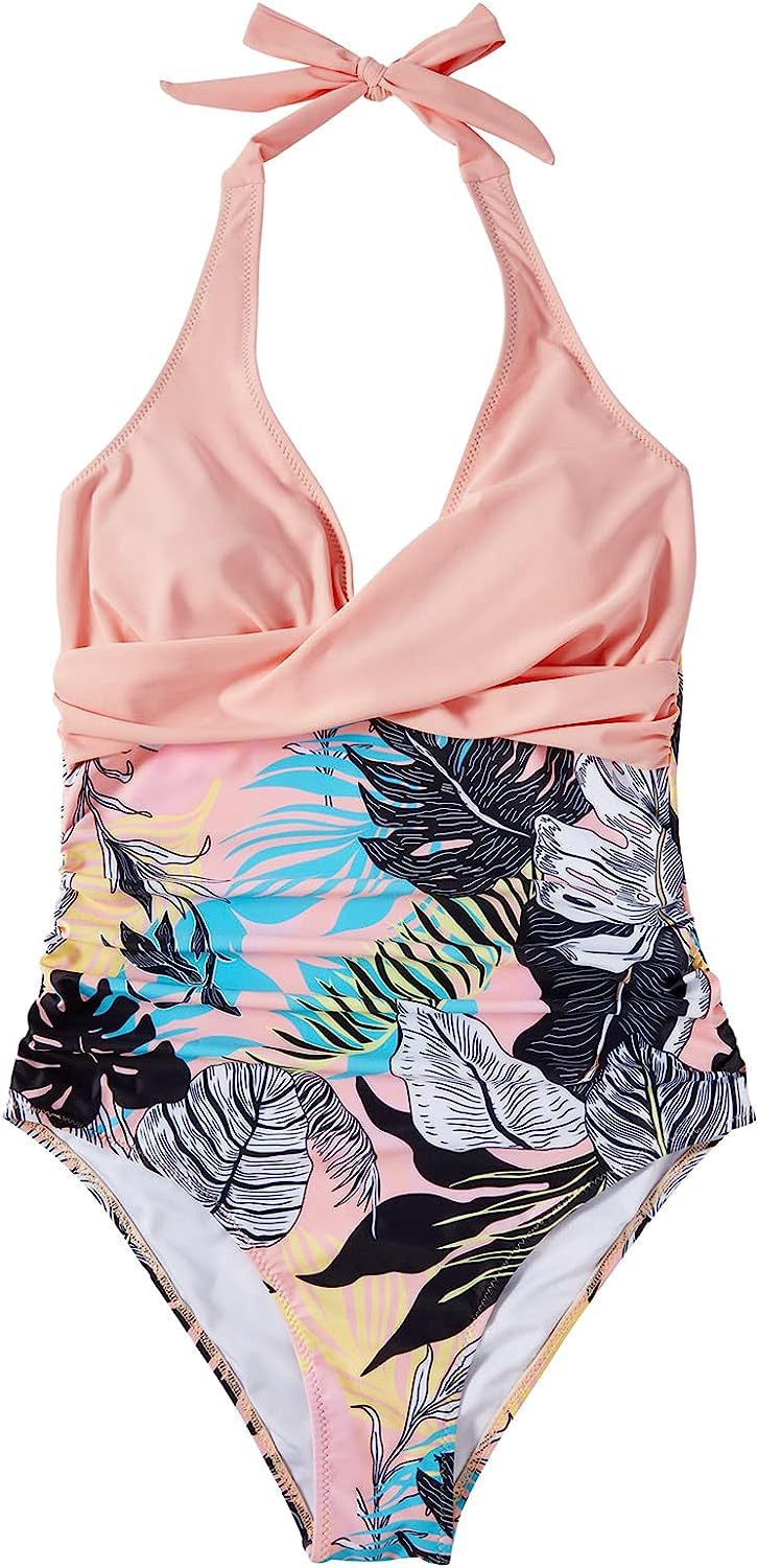 V-Neck Halter Neck Backless Swimsuit