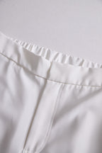 Elegant White High-Waisted Trousers