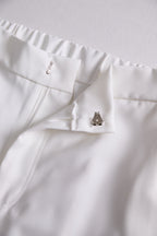 Elegant White High-Waisted Trousers