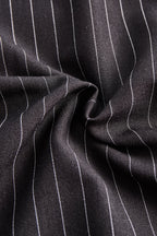 Pinstripe Top With Contrast Collar And Button Front