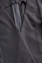 Sophisticated Sleeveless Peplum Jumpsuit In Charcoal Gray