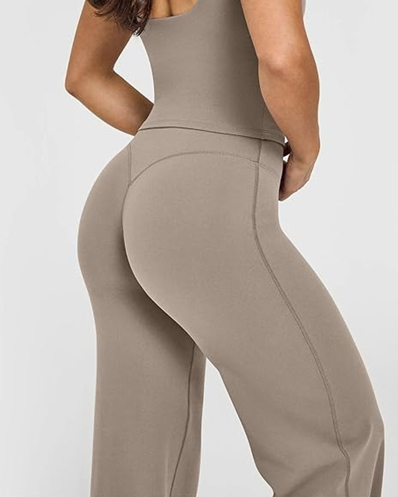 High Waist Stretch Casual Soft Straight Leg Bottoms