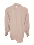 Long Sleeve Blouse with Tie Neck