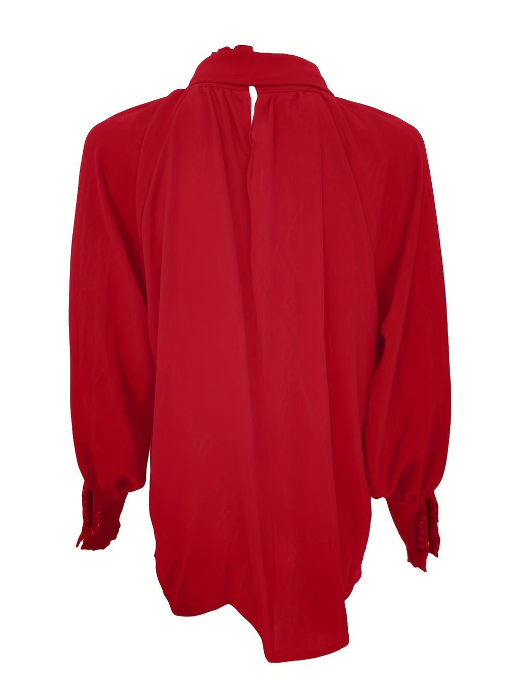 Long Sleeve Blouse with Tie Neck